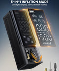 Portable Car Tire Inflator Air Compressor 150 PSI Cordless Quick Inflate With Gauge, LED display and nozzle attachments