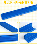 Blue Classroom Desk Name Plate Holder And Index Card Organizer For Students, 12x1.5x1 inches, displayed with dimensions.
