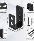 Heavy Duty 2x4 Door Barricade Brackets Kit With Screws And Anchors For Home Shed Barn Garage Doors Open Bar U Bracket Fits 2x4 Lumber Secure Your Entry No Fuss Install No Drill Required showing dimensions and materials