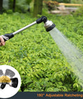 Heavy Duty Metal Garden Hose Wand With 16 Inch Sprayer in use watering plants