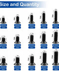 Top Shelf 525 Piece M2 M2.5 M3 Countersunk Flat Head Phillips Screw Assortment Pack Carbon Steel sizes and quantities display.