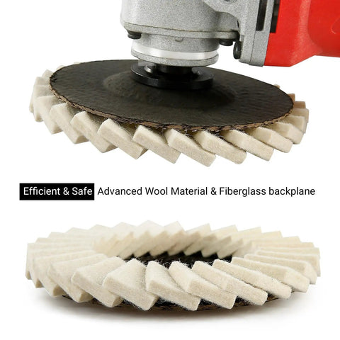 Wool Felt Pro Grade Polishing Wheels Set for Angle Grinder High Density Buffing Discs