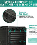 80 Gallon Outdoor Compost Bin With Top Flip Lid BPA Free Large Garden Composter With Snap on Top and Ventilation System