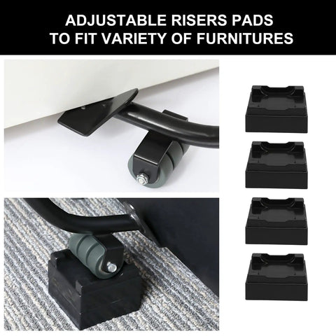 Heavy Duty Furniture Moving Kit For Hard Floors Lift Up To 1000 Lbs With 1 Lifter Tool And 4 Heightening Blocks easy glide view