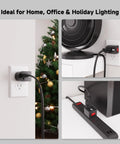 3 Pack Grounded Outlet Switch With On Off Single Outlet Adapter for wall outlet used for Christmas lights and office appliances