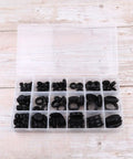 125 Piece Heat Resistant Rubber Gasket Kit With Grommets And Seal Rings For Faucets And Hoses Electrical Appliances And Bearings In Pollution Free Silicone Rubber Set In A Durable Plastic Box, open organizer with black rings