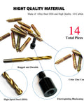12 Pack Three Eighths Inch By Sixteen Threads Hanger Bolts With Pro Grade Alloy Steel Driver And HSS Twist Drill Self Tapping