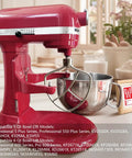 Stainless Steel Flat Beater Upgrade Paddle For 5 Qt And 6 Qt Bowl-Lift Stand Mixers Polished 18/8 Finish showcased on red mixer