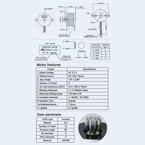 Technical specifications and schematics of Ultra Lightweight Hgt Extruder With Nema14 36mm High Torque Stepper Motor Hardened Steel Dual Gears