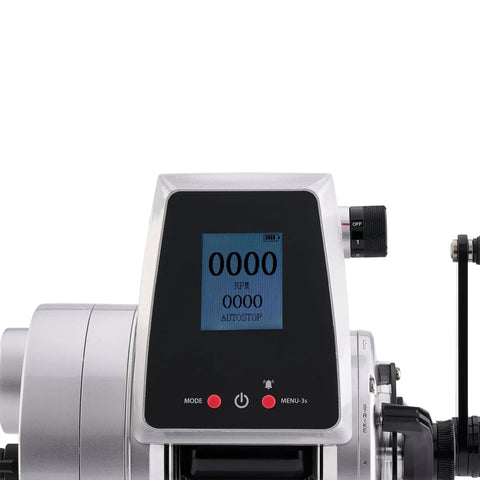 Fathom Electric Fishing Reel Kit With Built In Li Ion Battery Charger And Reel showing LED display and controls, close-up view