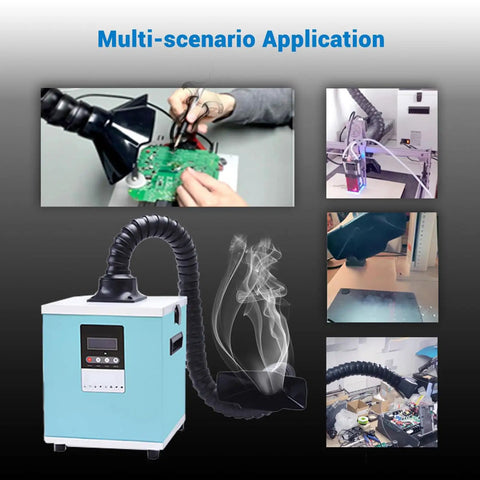Professional Solder Fume Extractor Delivers 150W Kickass Suction At 258 Cbm Per Hour featuring multiple application scenes.