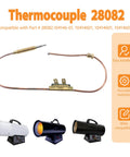 Close-up of 18-inch copper heater thermocouple with brass fittings for propane heaters.