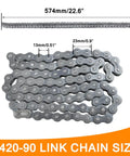 Front 420 Roller Chain 42 and Rear 90 Link Drive Chain Breaker Kit for Predator 196cc 212cc