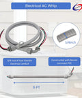 Pro Level Electric AC Whip Assembly With 3/4 Inch By 6 Foot Liquid Tight Flexible Conduit And 8 Gauge THHN Wire for A/C rigging.
