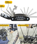 16 In 1 Bike Multitool For On The Go Repairs Portable Folding Bicycle Tool Kit With Wrenches Hex Keys Flat Wrenches Screwdrivers