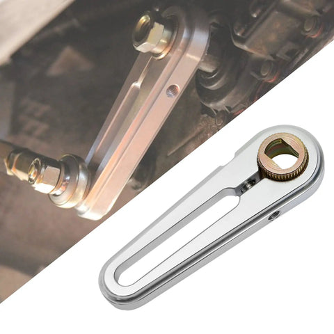 Transmission Column Shift Linkage Kit For GM Transmissions ACA-1800 Replacement installation close-up with adjustable rod