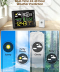 Indoor Outdoor Wireless Weather Station With Large Six Point Seven Inch LCD Display Digital Thermometer Hygrometer