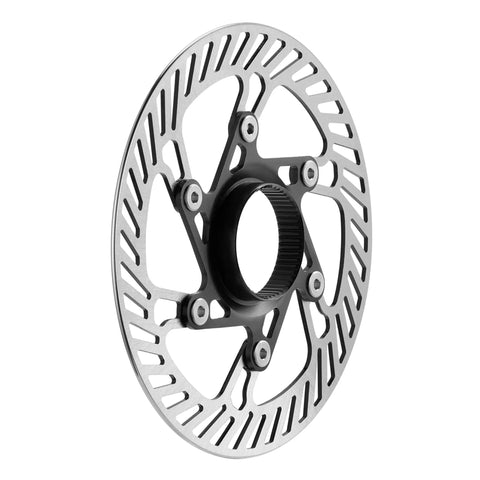 Close-up of Pair Of Steel 140mm Centerlock Disc Rotors For Ekar Hydraulic Road Brakes, Durable Tempered Stainless Construction