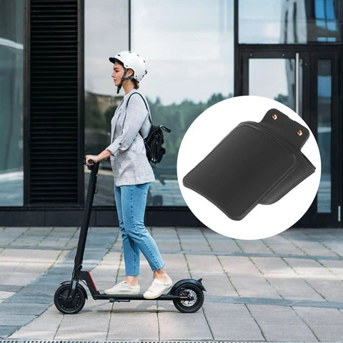 G3 Electric Scooter Rear License Plate Holder With Mudguard Base Brackets beside rider on scooter in urban setting