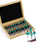 20 Piece One Quarter Inch Router Bits Set For Woodworking Go To Pro Grade Carbide Milling Cutter Pack in wooden case