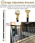 Top Notch Gold Aluminum Stair Balusters With Adjustable Railing Spindles Crafted For Indoor Patio And Deck Use Built Like A Tank Rust Resistant Coating No Sweat Assembly Sweet Upgraded Railings Twenty Piece Bundle, adjustable angle brackets for flexible installation.