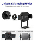 Hella Secure Custom Fit Car Phone Mount For Honda HRV 2016 To 2022 showing universal clamping holder and installation steps.