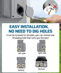 Weatherproof Outdoor Outlet Box With Dual 20 Amp GFCI Outlets For Yard And Patio, All Metal Weather-Weather-Resistant Housing With Cover, ETL Certified For Safe Exterior Power Use installation holes on left, right and bottom