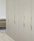 Low Profile Brushed Brass Cabinet Pulls Set With Double Hole Centers For Drawers And Wardrobes, Sleek Modern Wardrobe Installation