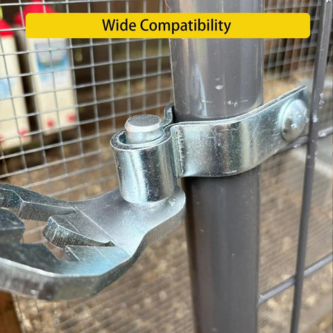 Heavy Duty T Post Gate Hinge Kit For 1-5/8 Inch Chain Link Fence Gate Posts Galvanized Steel Easy Install Hardware close-up view