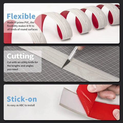 Self Adhesive Vinyl Floor Transition Strip For Laminate And Tile Floors A Flat Divider To Join Gaps White Washed Four Feet Long
