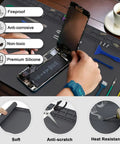 Extra Large Soldering Mat 27.6 x 15.7 Inches, 932F Heat Resistant Silicone Workbench Pad with phone repair setup