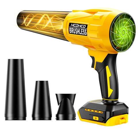 Cordless Leaf Blower With 20V Power, Turbo Jet Brushless Motor Reaches Up To 580,000 RPM, 3 Nozzles Included, Handheld Tool