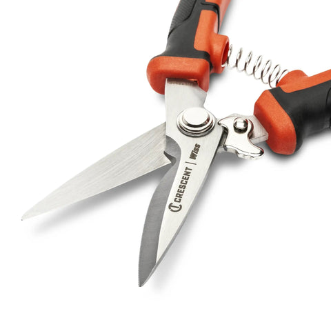 Eight And One Half Inch EZ Utility Snip For Home Improvement Repairs Garden And Shop Use with serrated blades and ergonomic grip