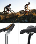 Bicycle saddles with Aluminum Alloy Bike Seat Clamp Universal Post Clamp Replacement For Mountain And Road Bikes shown from side angle.