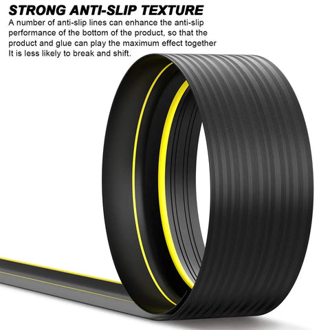 Universal Garage Door Threshold Seal Strip 20Ft Kit Bottom Waterproof Rubber Weather Stripping Replacement Yellow detail view