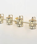 Over Mirror Four Bulb Bathroom Vanity Light With Cylinder Crystal Shade Modern Wall Sconce for Bedroom Living Room Restroom