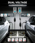 Straight Up Level 1 2 Electric Charger With 25 Foot Extension Cord And Slick Wifi App Tracking Etl Certified dual voltage setup with Tesla EVs.