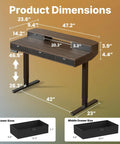 Product dimensions of Heavy Duty Electric Standing Desk 48 By 24 Inch With Four Built In Drawers For Smart Storage.
