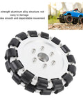 Mecanum wheel with aluminum alloy hub and 19mm black rollers, 6 inch diameter for 152mm robots