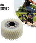 Quiet Nylon Hub Gear Set For Electric Bikes, replacement reduction gear for central drive ebike motors, cyclist in background