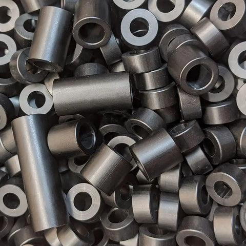 Heavy Duty Black Anodized Aluminum Round Spacer Tube Unthreaded Standoff 5/8 Inch Outer Diameter 5/16 Inch Inner Fits M8 Hardware Built Legit Top Shelf 100 Pack