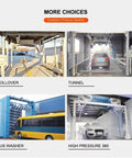 Heavy Duty Full Auto Car Wash Machine Non Contact High Pressure Cleaner With Air Dryer in a busy car wash setting.