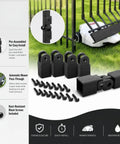 All Weather Fence Gate Hinge Set Nine Pack With Rust Resistant Black Stainless Steel Screws showcased with mower compatibility.