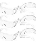 Six Pair Set Top Shelf protective Safety Glasses With smart Vitilated Wraparound Frames Antifu light Side Shields And heavy duty Grip For Hard Hat Sites That Really Slaps in clear design and anti-fog feature.