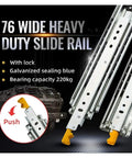 Heavy Duty Full Extension Side Mount Drawer Slides For Kitchen Cabinet Glides Featuring Dead Quiet Rollers And No Sweat Install Quick Buckles 32 Inch Single Pair with push lock mechanism