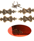 Antique Bronze Corner Brackets And Decorative Box Feet Set For Wood Boxes Cabinets And Trunks 150 Pcs detail with nails