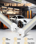 Bright 25W LED Shop Light 3750LM 6000K Daylight Bright Plug And Play Linkable Utility Lights For Garage