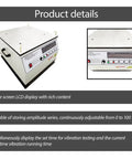 Vibration Test Bench For Electronics And Toys With 40Kg Load Capacity Pro Grade Vibration Testing Table 1200W 110V Power Silent Industrial Steel Platform Auto Transport Simulation And Durable Build, front control panel view