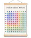 Multiplication Square Poster With Integrated Hanger Frame Kid Friendly Classroom Decor Times Table Chart Math Learning Poster Sized 12.5 By 17 Inches Ideal For Classrooms Bedrooms Playrooms Nurseries