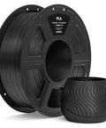 Front view of ELEGOO PLA filament spool, black, 1.75mm, 1kg for FDM 3D printers